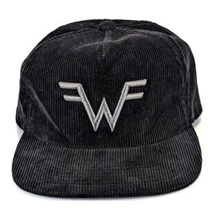 Weezer WF Logo Black Corduroy Snapback Hat Yupoong Classics Cap Tour Band Album